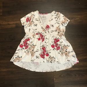 Torrid Super Soft Knit Floral Babydoll Top